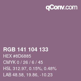 カラーコード: RGB 141 104 133 | qconv.com