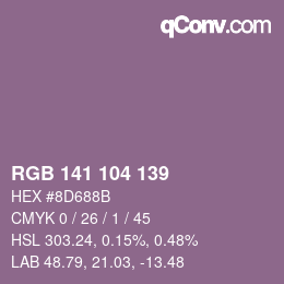 Código de color: RGB 141 104 139 | qconv.com