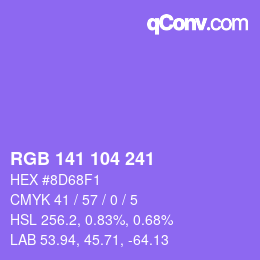 Color code: RGB 141 104 241 | qconv.com