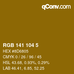 カラーコード: RGB 141 104 5 | qconv.com