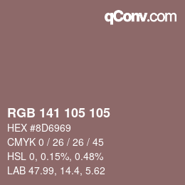 Color code: RGB 141 105 105 | qconv.com