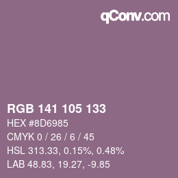 カラーコード: RGB 141 105 133 | qconv.com