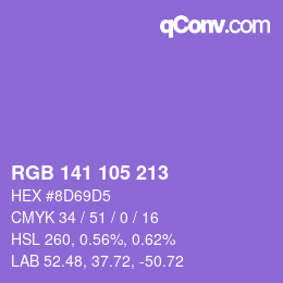 Color code: RGB 141 105 213 | qconv.com