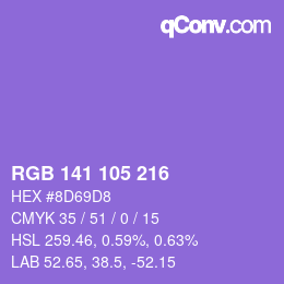 Color code: RGB 141 105 216 | qconv.com