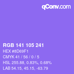 Color code: RGB 141 105 241 | qconv.com