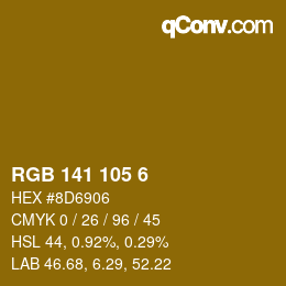Color code: RGB 141 105 6 | qconv.com