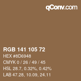 Color code: RGB 141 105 72 | qconv.com