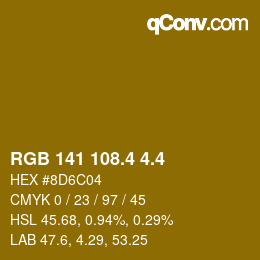カラーコード: RGB 141 108.4 4.4 | qconv.com