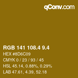 カラーコード: RGB 141 108.4 9.4 | qconv.com