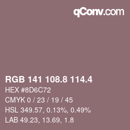 カラーコード: RGB 141 108.8 114.4 | qconv.com