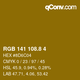 カラーコード: RGB 141 108.8 4 | qconv.com