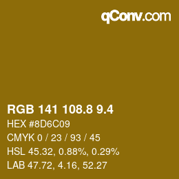 カラーコード: RGB 141 108.8 9.4 | qconv.com