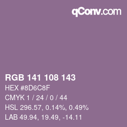 カラーコード: RGB 141 108 143 | qconv.com