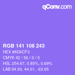 Color code: RGB 141 108 243 | qconv.com