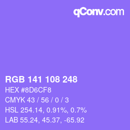 Color code: RGB 141 108 248 | qconv.com
