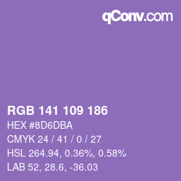 Farbcode: RGB 141 109 186 | qconv.com