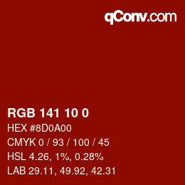 カラーコード: RGB 141 10 0 | qconv.com