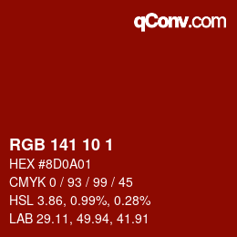 Color code: RGB 141 10 1 | qconv.com