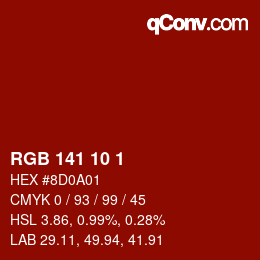 カラーコード: RGB 141 10 1 | qconv.com