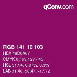 Color code: RGB 141 10 103 | qconv.com