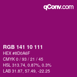 Color code: RGB 141 10 111 | qconv.com