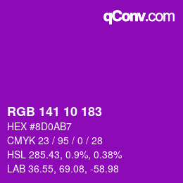 カラーコード: RGB 141 10 183 | qconv.com