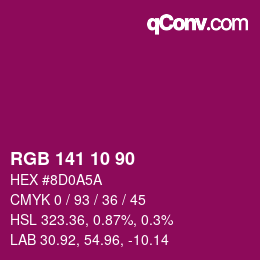 Color code: RGB 141 10 90 | qconv.com
