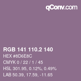 カラーコード: RGB 141 110.2 140 | qconv.com