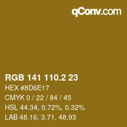 カラーコード: RGB 141 110.2 23 | qconv.com