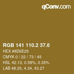 カラーコード: RGB 141 110.2 37.6 | qconv.com