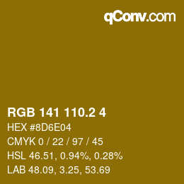 カラーコード: RGB 141 110.2 4 | qconv.com