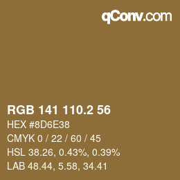 カラーコード: RGB 141 110.2 56 | qconv.com