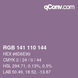 カラーコード: RGB 141 110 144 | qconv.com