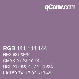Código de color: RGB 141 111 144 | qconv.com