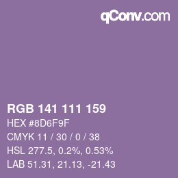 カラーコード: RGB 141 111 159 | qconv.com