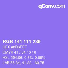 カラーコード: RGB 141 111 239 | qconv.com