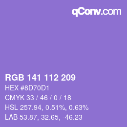 Color code: RGB 141 112 209 | qconv.com