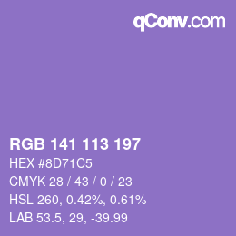 Color code: RGB 141 113 197 | qconv.com