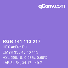 Color code: RGB 141 113 217 | qconv.com