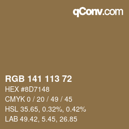 Color code: RGB 141 113 72 | qconv.com