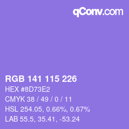Color code: RGB 141 115 226 | qconv.com