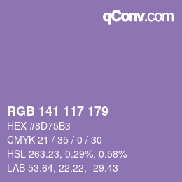 Color code: RGB 141 117 179 | qconv.com