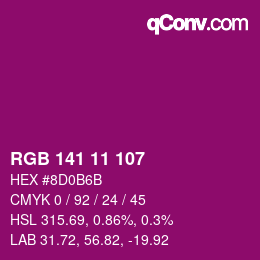 Color code: RGB 141 11 107 | qconv.com
