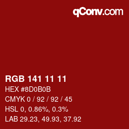 Color code: RGB 141 11 11 | qconv.com