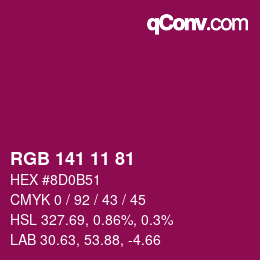Color code: RGB 141 11 81 | qconv.com