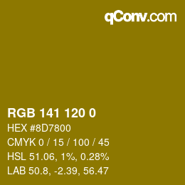 カラーコード: RGB 141 120 0 | qconv.com