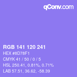 Color code: RGB 141 120 241 | qconv.com