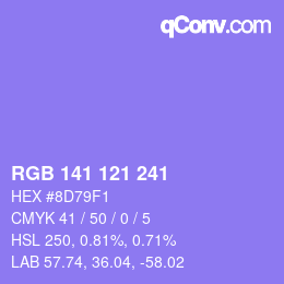 颜色代码: RGB 141 121 241 | qconv.com