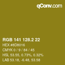 Color code: RGB 141 128.2 22 | qconv.com