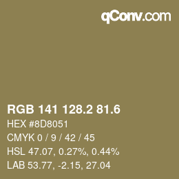 カラーコード: RGB 141 128.2 81.6 | qconv.com